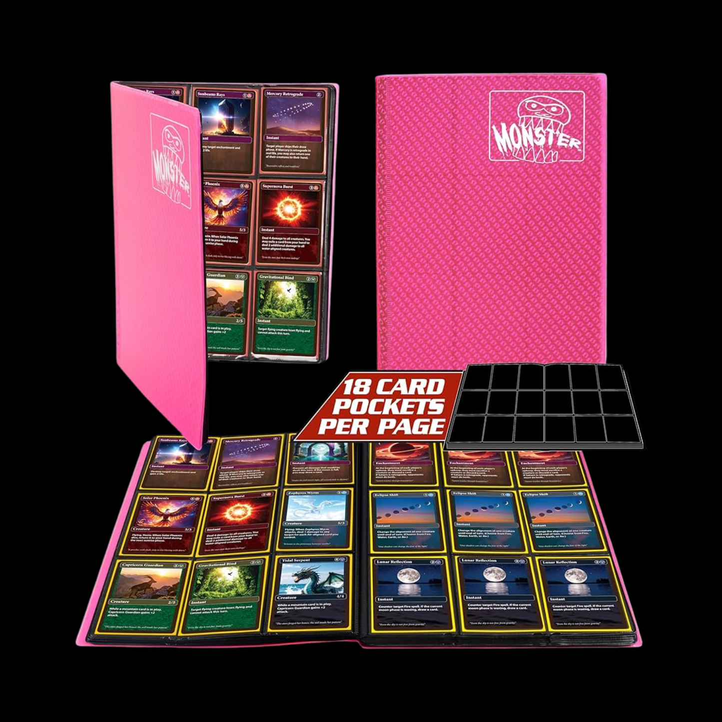 Monster Binder Holofoil Pink 9 Pocket 360x Cards