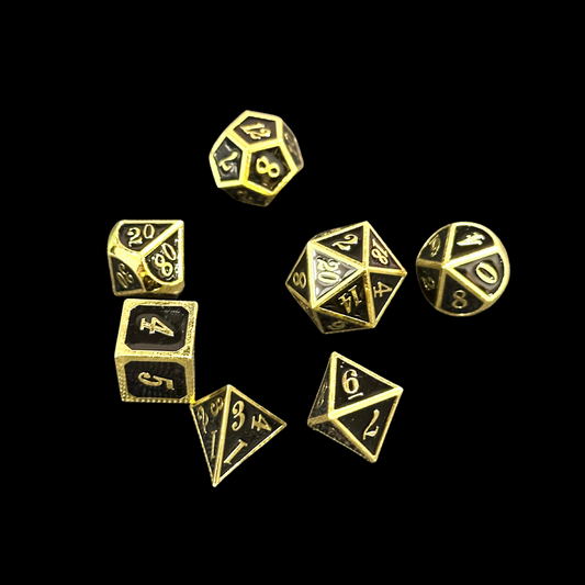 Ensemble de dés en métal Dungeons And Dragons Black Gold