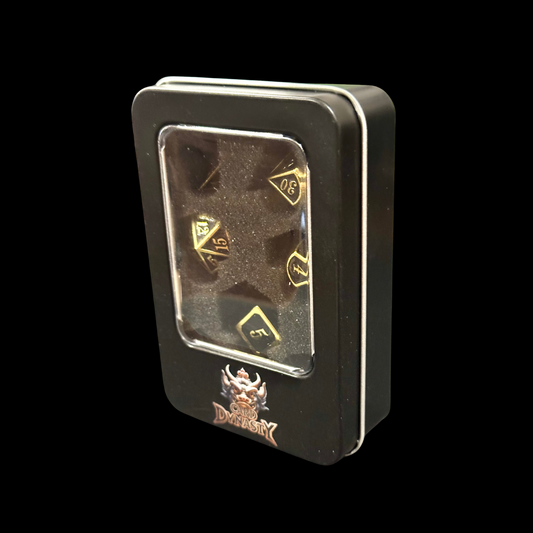 Ensemble de dés en métal Dungeons And Dragons Black Gold