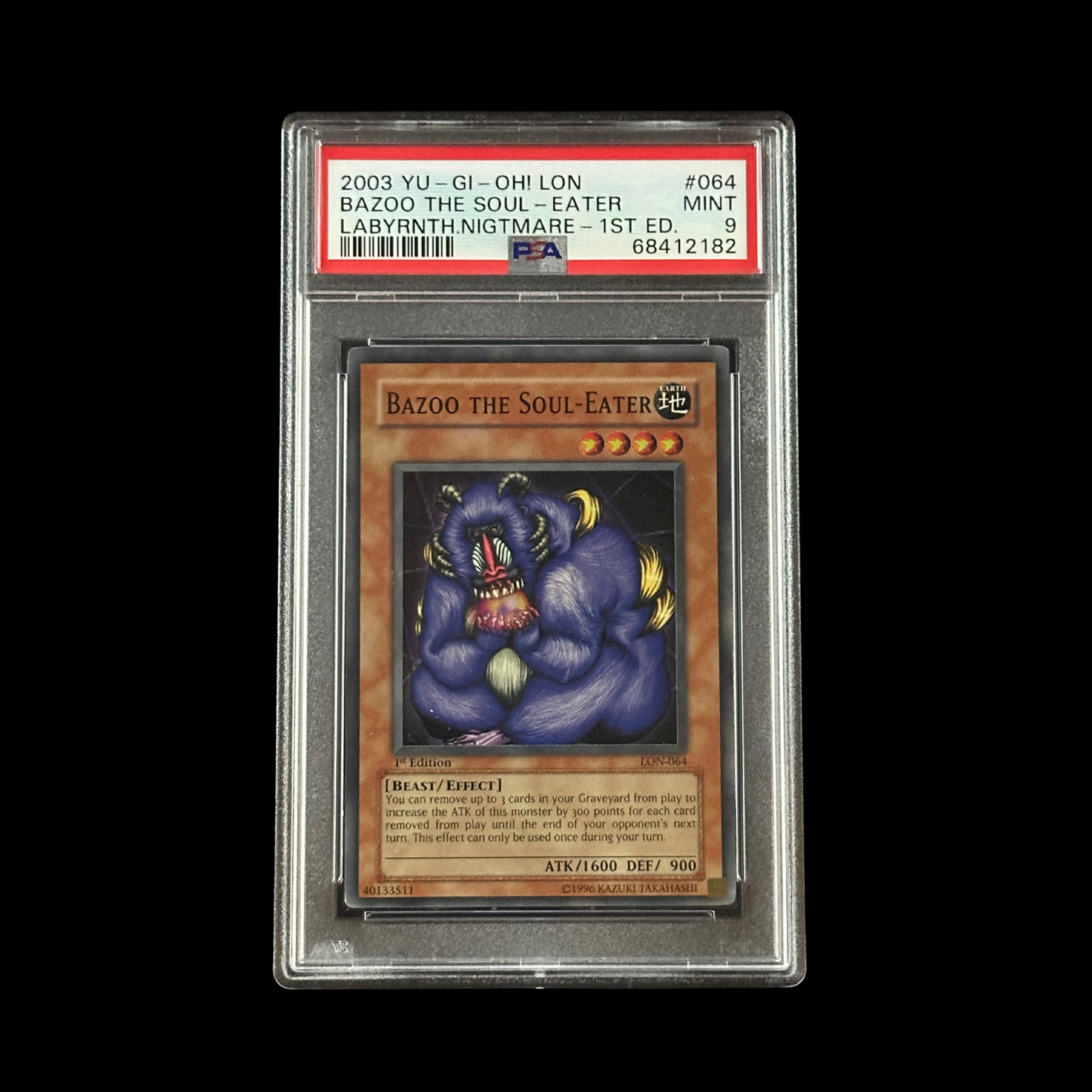 Yu-Gi-Oh! Slab Bazoo The Soul Eater 1st Edition LON-064 PSA 9 Mint 2003