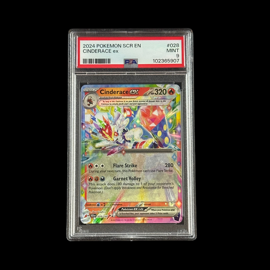 Pokemon Slab Cinderace EX Stellar Crown Holo 028/142 PSA 9 Mint 2024