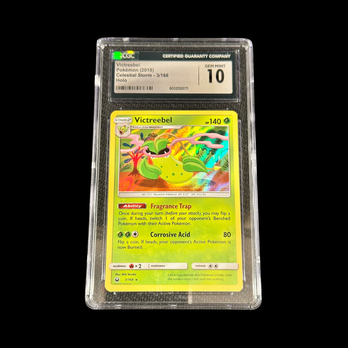Pokemon Slab Victreebel 3 Celestial Storm CGC 10 Gem 2018