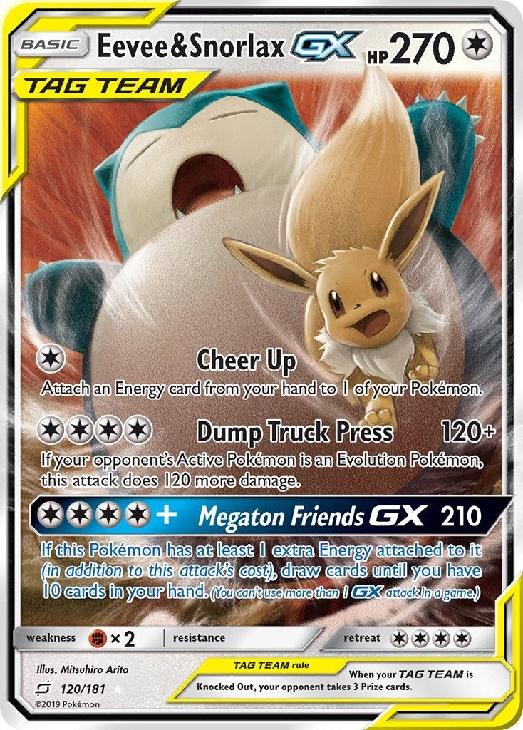 Eevee & Snorlax GX (120/181) (SM9)