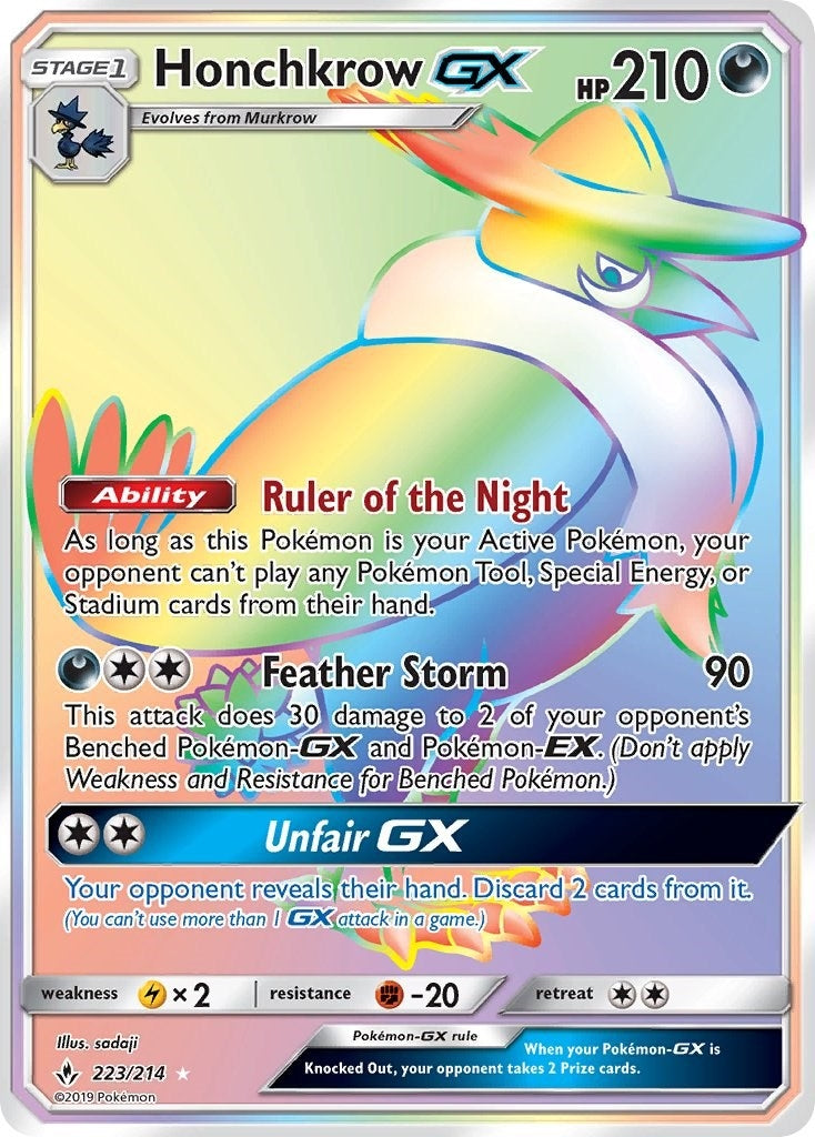 Honchkrow GX (Secret) (223/214) (SM10)