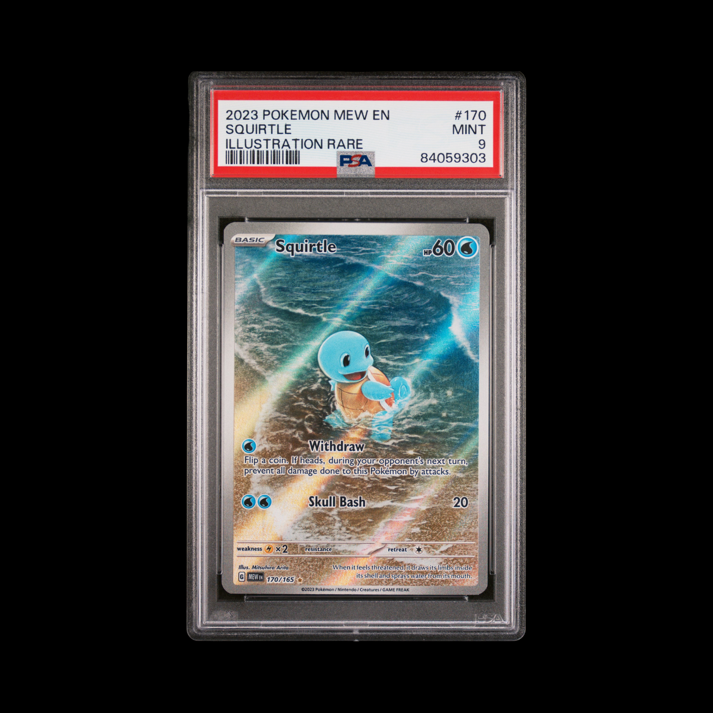 Pokemon Slab Squirtle 170 PSA 9 MINT 2023