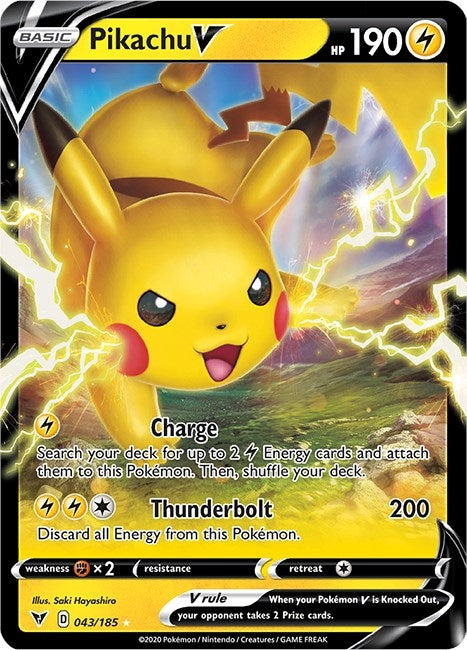 Pikachu V (043/185) (SWSH04)