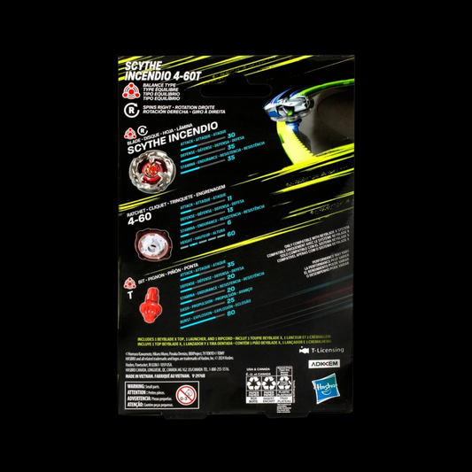 Beyblade X Scythe Incendio 4-60T Starter Pack Set