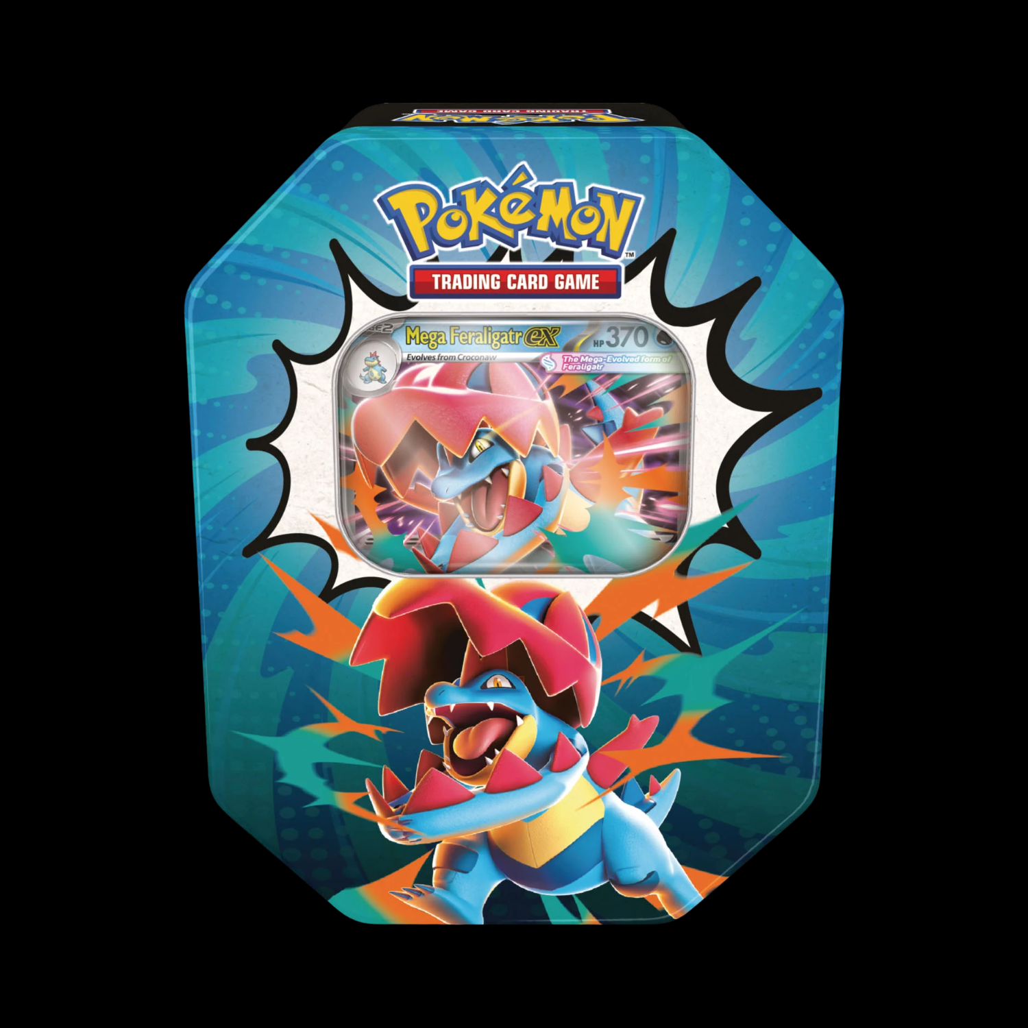 Pokemon Ascended Heroes Mega Feraligatr EX Tin (Ships August 28th