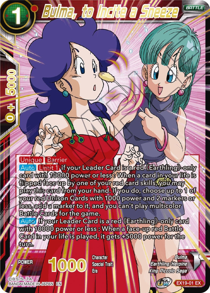 Bulma, to Incite a Sneeze (EX19-01) (Special Anniversary Set 2021) (DBS-BE19)