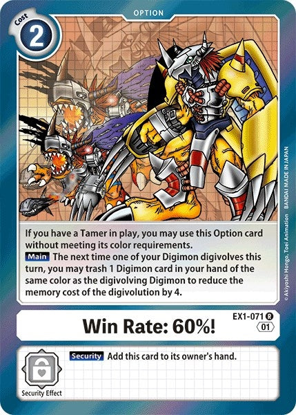 Win Rate: 60%! (EX1-071 R) (EX01)