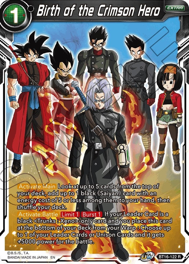 Birth of the Crimson Hero (BT16-122) (Realm of the Gods) (DBS-B16)