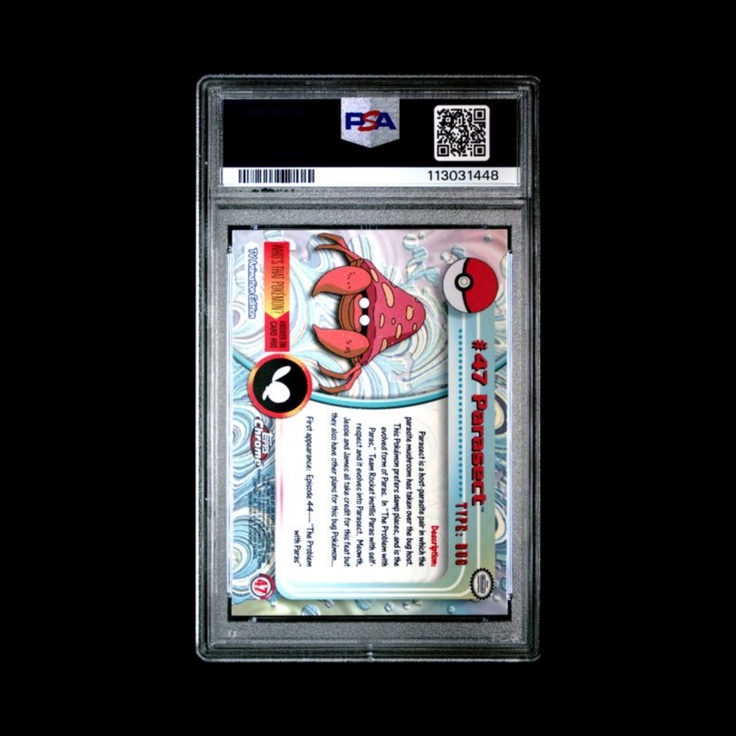 Pokemon Slab Topps Chrome Parasect 47 PSA 10 Gem Mint 2000