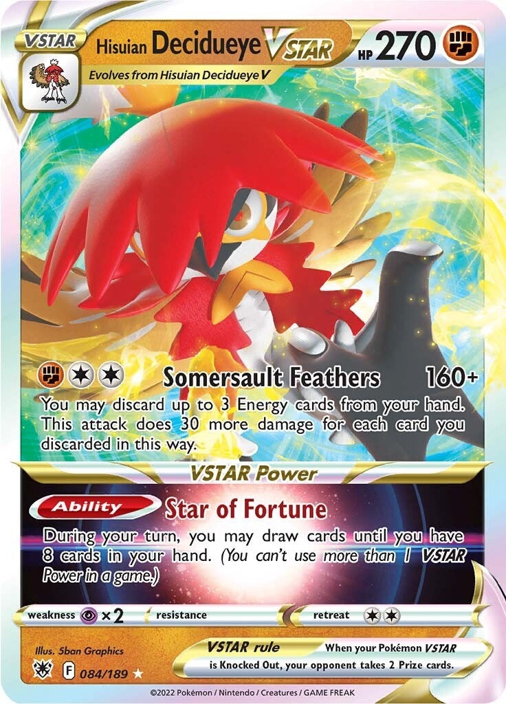 Hisuian Decidueye VSTAR (084/189) (SWSH10)