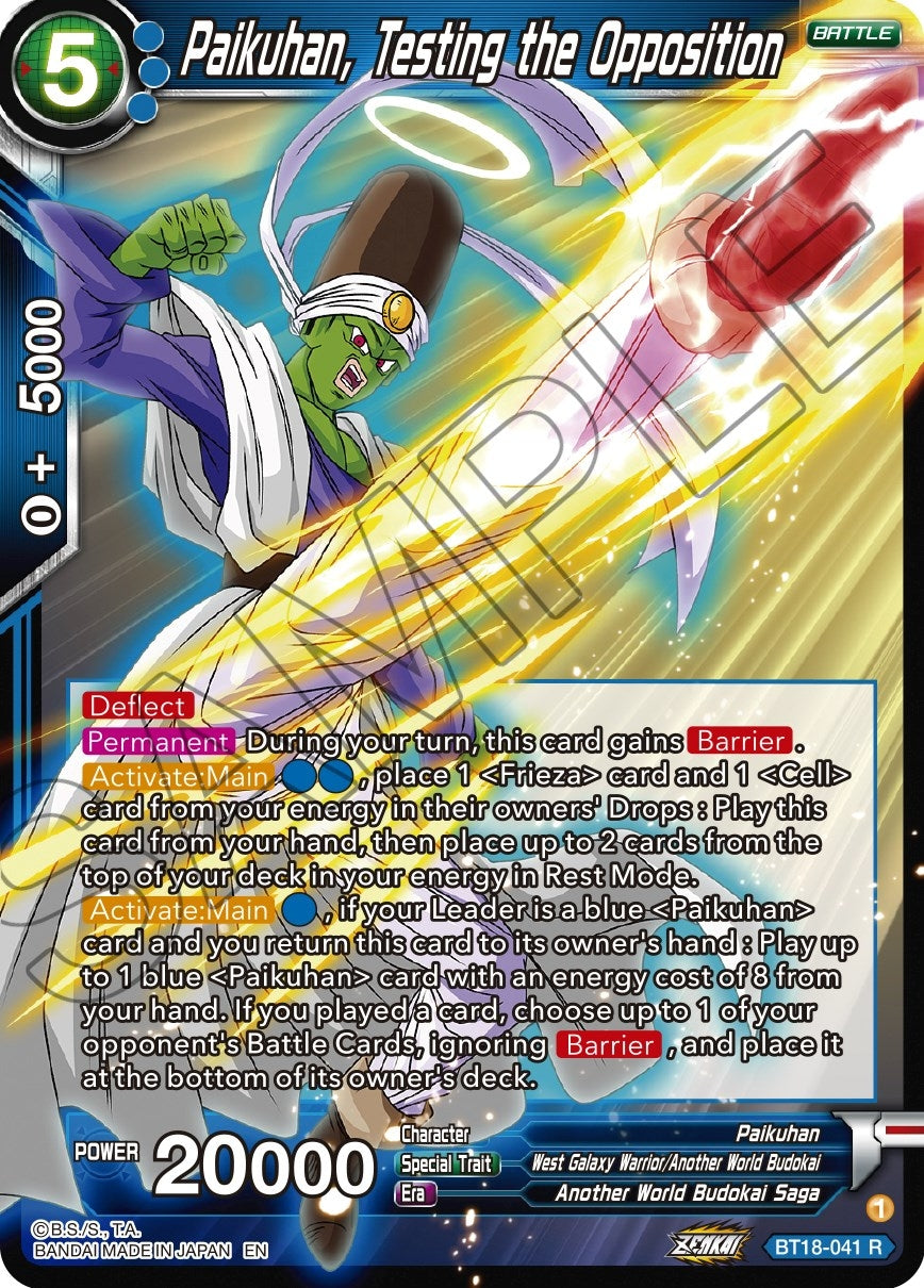 Paikuhan, Testing the Opposition (BT18-041) (Dawn of the Z-Legends) (DBS-B18)