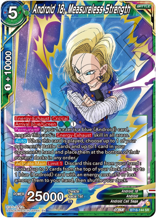 Android 18, Measureless Strength (BT18-144) (Dawn of the Z-Legends) (DBS-B18)