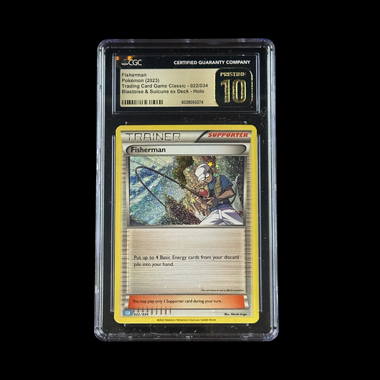 Pokemon Slab Trainer Fisherman Blastoise & Suicune EX Deck Holo 022/034 CGC 10 Pristine 2023
