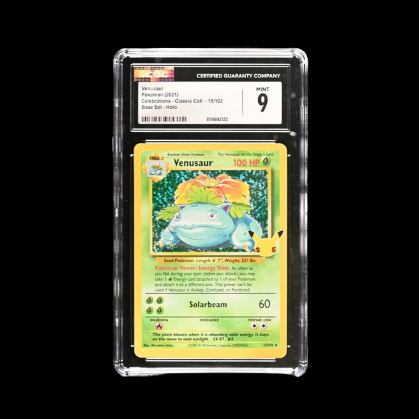 Pokemon Slab Venusaur 15 Celebration CGC 9 2021