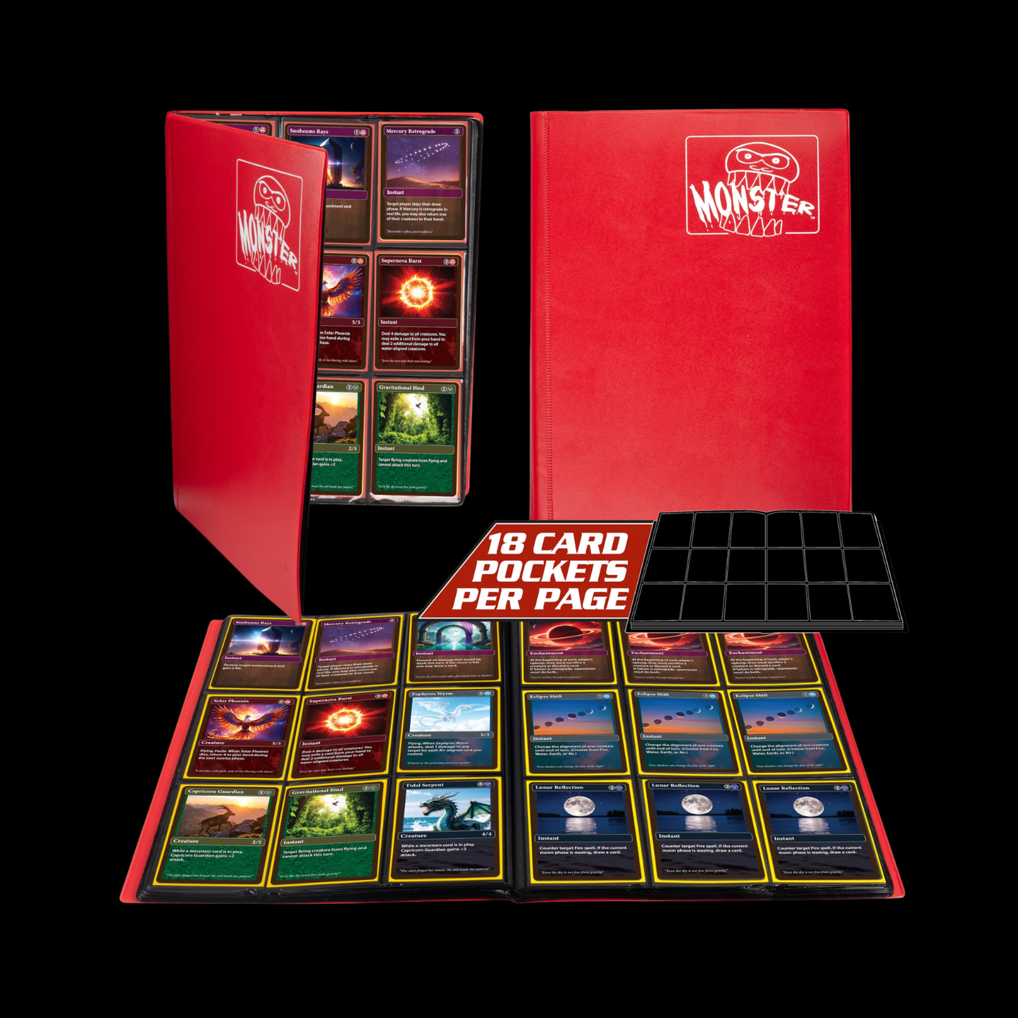 Monster Binder Matte Red 9 Pocket 360x Cards