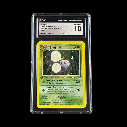Pokemon Slab Jumpluff 1st Edition Neo Genesis Holo 7/111 CGC 10 Gem 2000