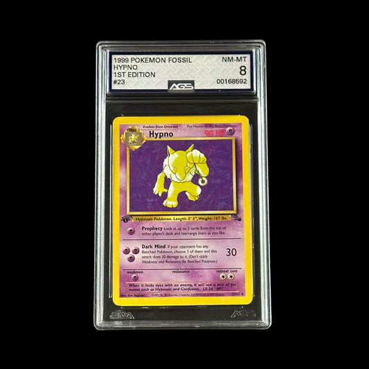 Pokemon Slab Hypno 1st Edition Fossil 23/62 AGS 8 NM 1999