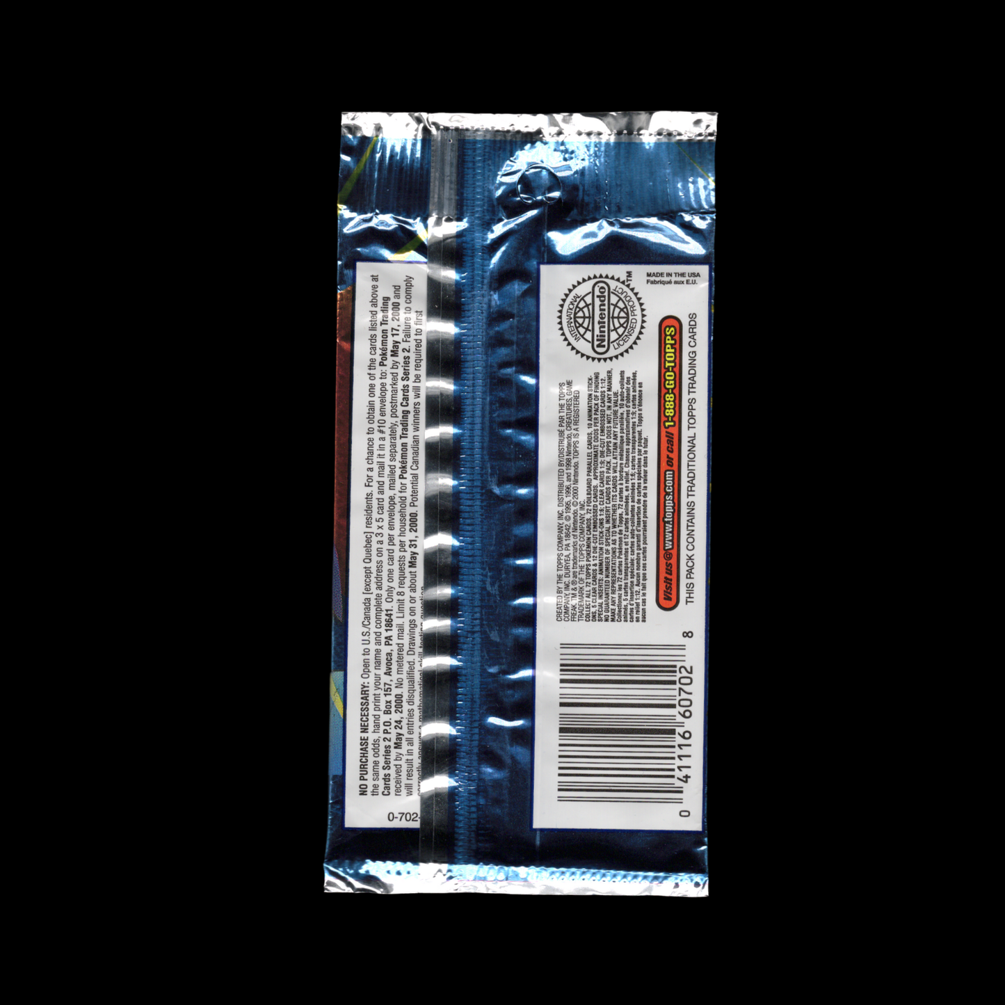 Pokemon Topps Series 2 Booster Pack 2000