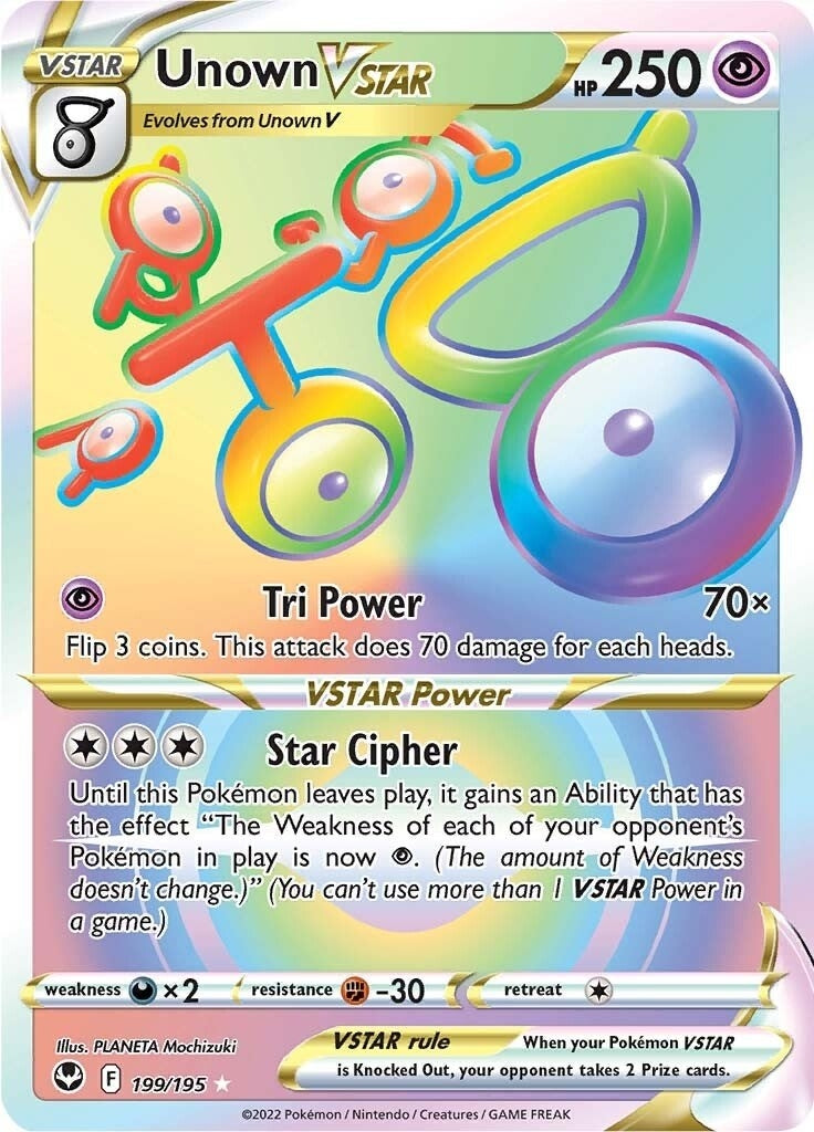 Unown VSTAR (Secret) (199/195) (SWSH12)