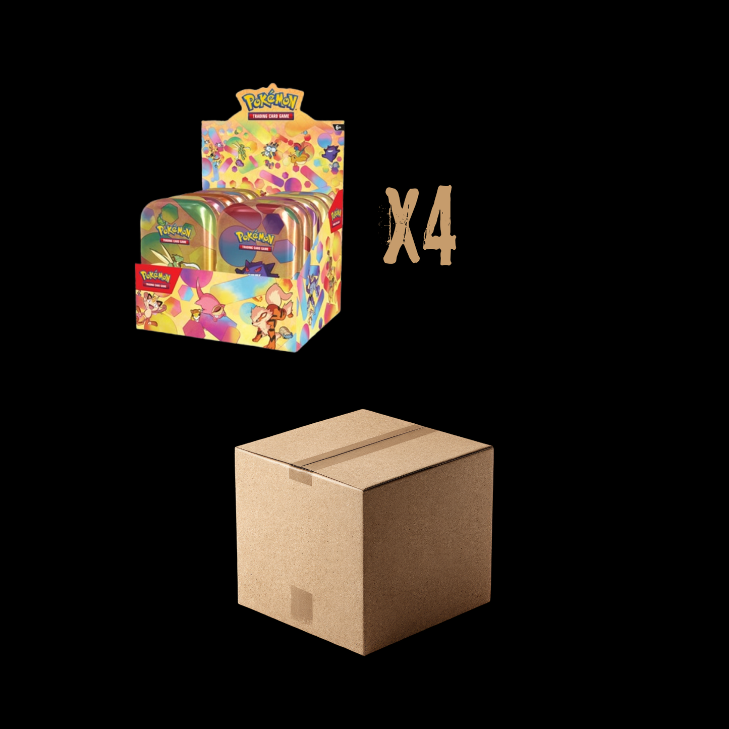 Pokemon Scarlet & Violet 151 Display Of Tins Sealed Case 4x