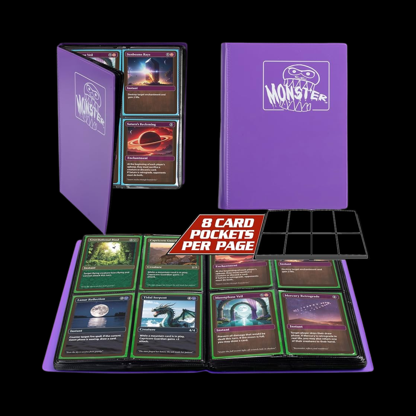 Monster Binder Purple Matte 4 Pocket 160x Cards