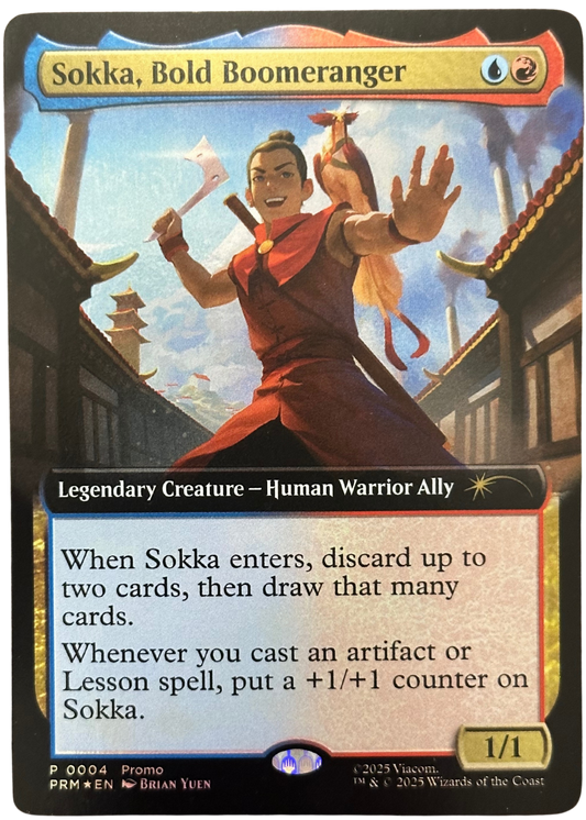 Sokka, Bold Boomeranger (0004) (Avatar Airbender) (Promo) Extended Art Foil