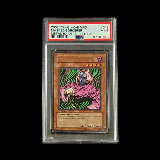 Yu-Gi-Oh! Slab Masked Sorcerer Metal Raiders 1st Edition MRD-019 PSA 9 Mint 2002