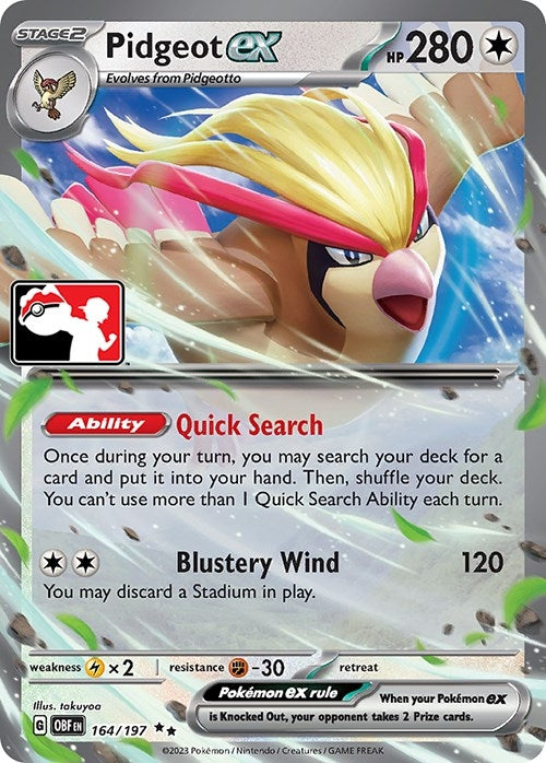 Pidgeot ex (164/197) (Prize Pack Series Cards)
