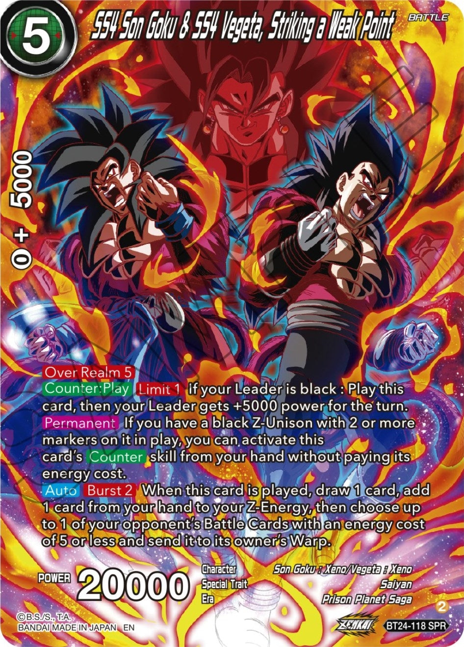 SS4 Son Goku & SS4 Vegeta, Striking a Weak Point (SPR) (BT24-118) (BT24)