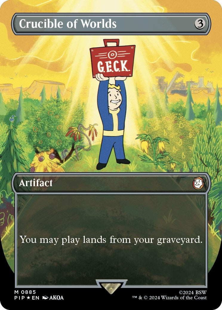 Crucible of Worlds (Borderless) (Surge Foil) (885) (PIP)