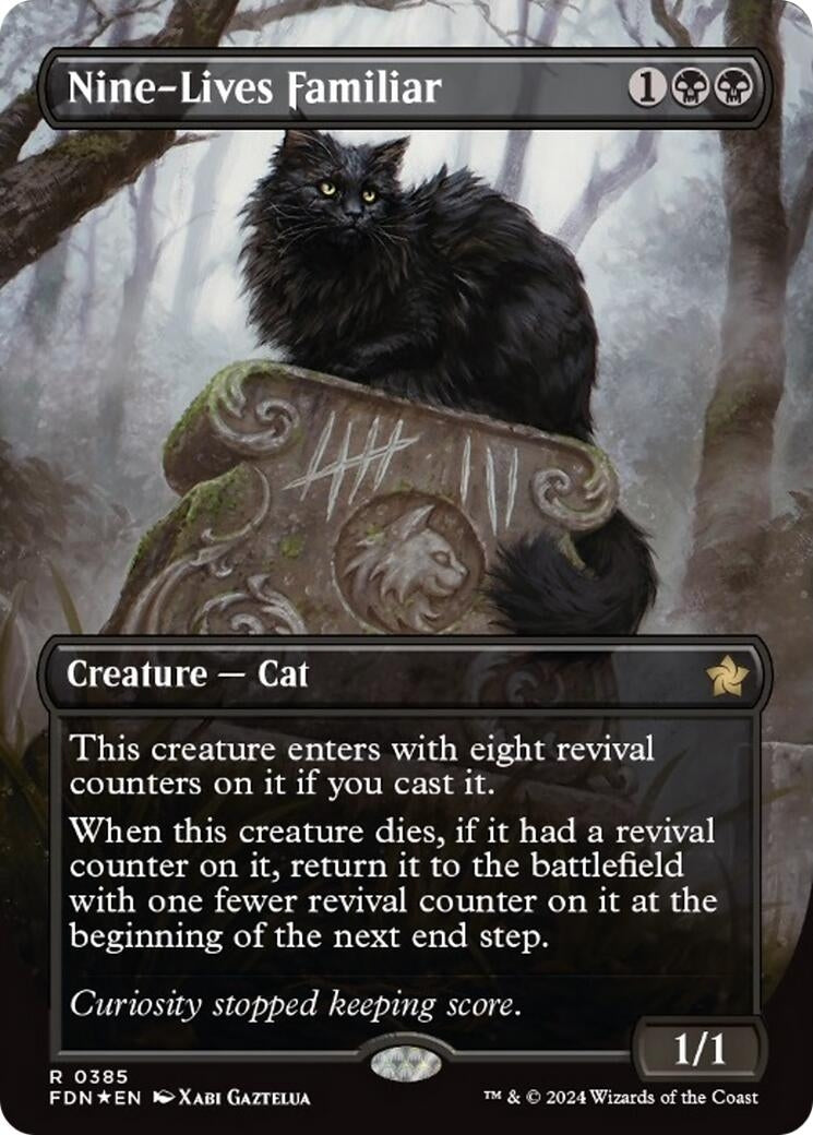 Nine-Lives Familiar (Borderless) (Mana Foil) (385) (FDN)