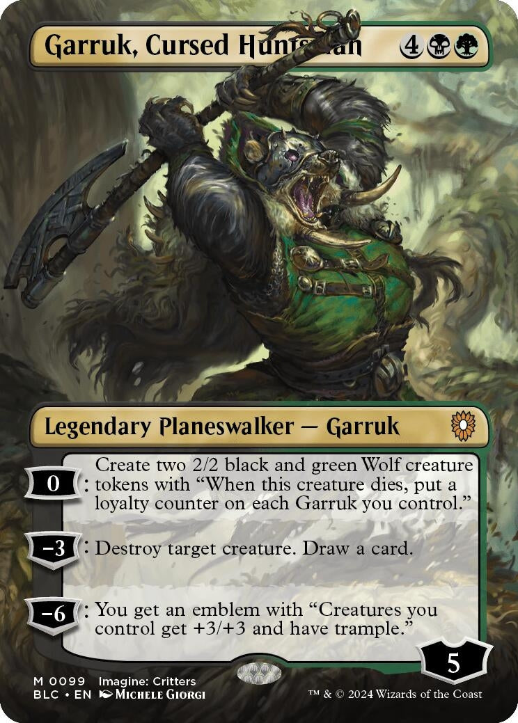 Garruk, Cursed Huntsman (Borderless) (99) (BLC)