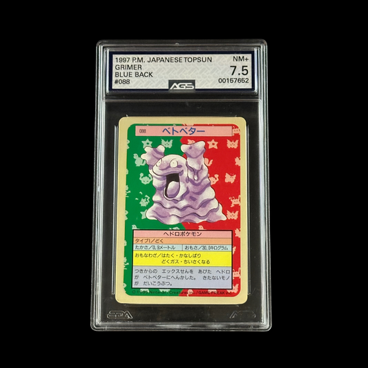 Pokemon JP Slab Grimer Blue Black Topsun 088 AGS 7.5 NM 1997