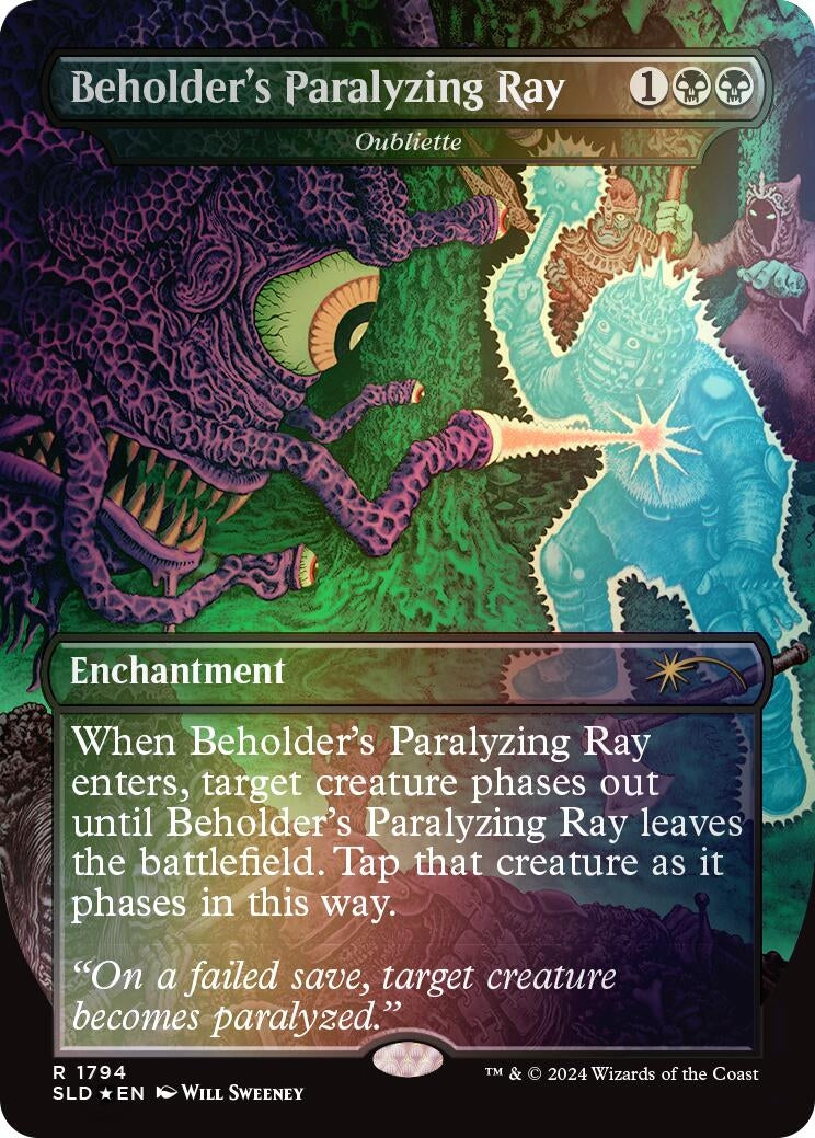 Beholder's Paralyzing Ray - Oubliette (Rainbow Foil) (1794) (SLD)