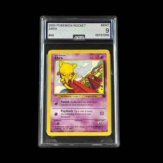 Pokemon Slab Abra Rocket 49/82 AGS 9 Mint 2000