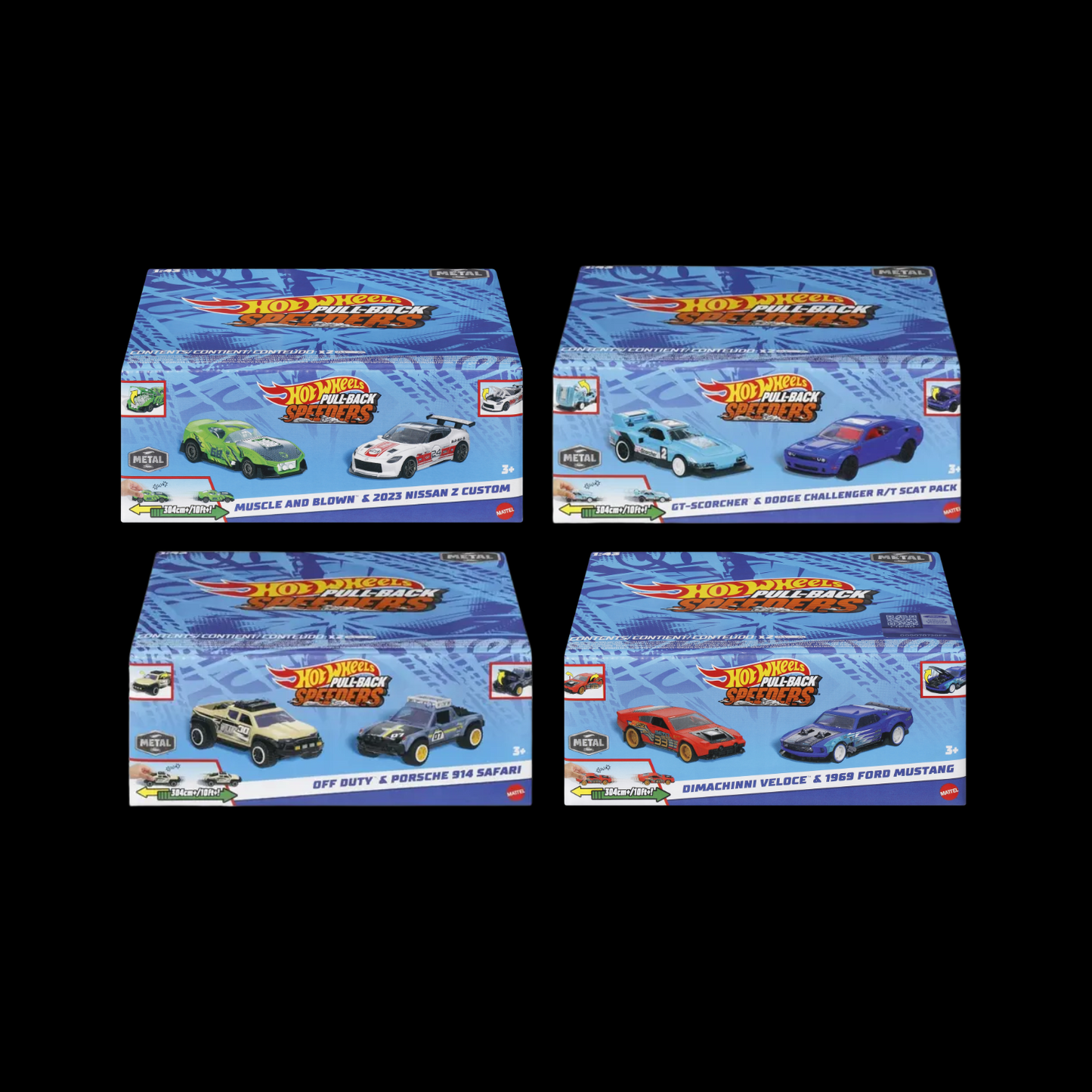 Hot Wheels Pull-Back Speeders 2 Pack -Choose Your Cars- 1:43