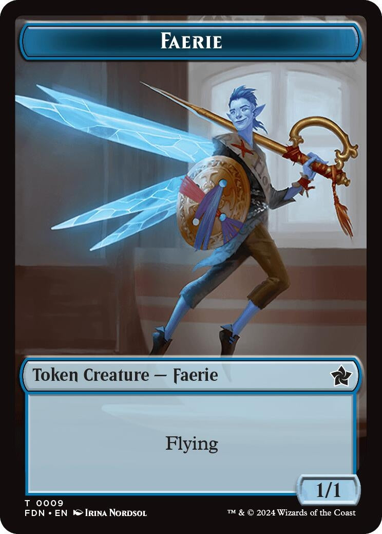 Faerie // Fish Doubled-Sided Token (9 // 10) (FDN)