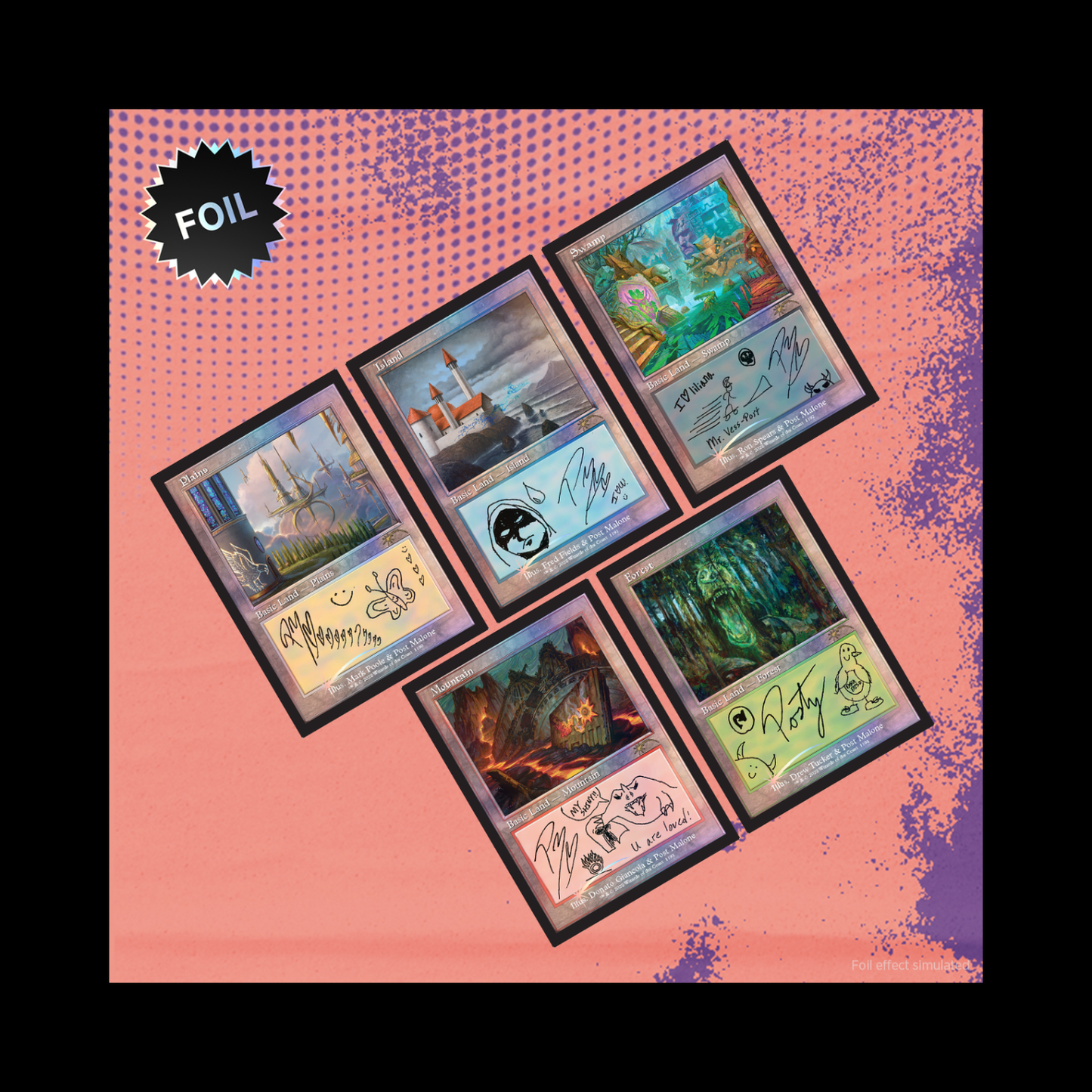 MTG Magic The Gathering Secret Lair Post Malone: The Lands Foil Edition Sealed