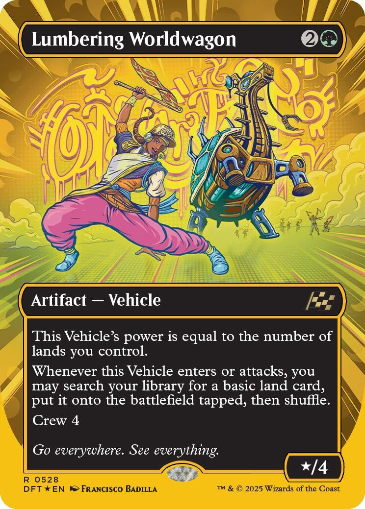 Lumbering Worldwagon (Borderless) (First-Place Foil) (528) (DFT)