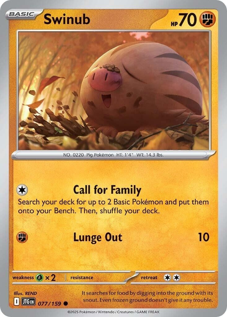 pokemon card swinub 2025 JTG EN-Journey Together Illustration Rare PSA 10 165/159 Any notable flaws or damage to this item will be noted in this listing Pokemon Card Swinub e-Card PSA10
