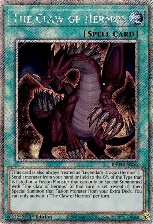 The Claw of Hermos (Platinum Secret Rare) (RA04-EN256)