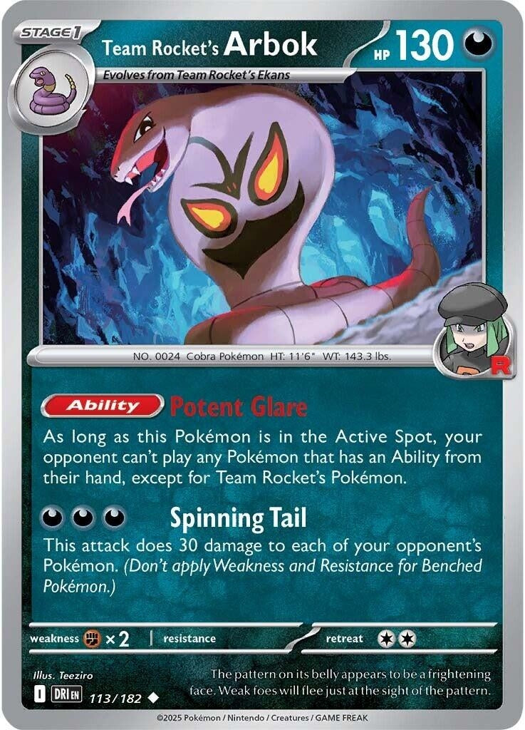 Team Rocket's Arbok (113/182) (DRI)