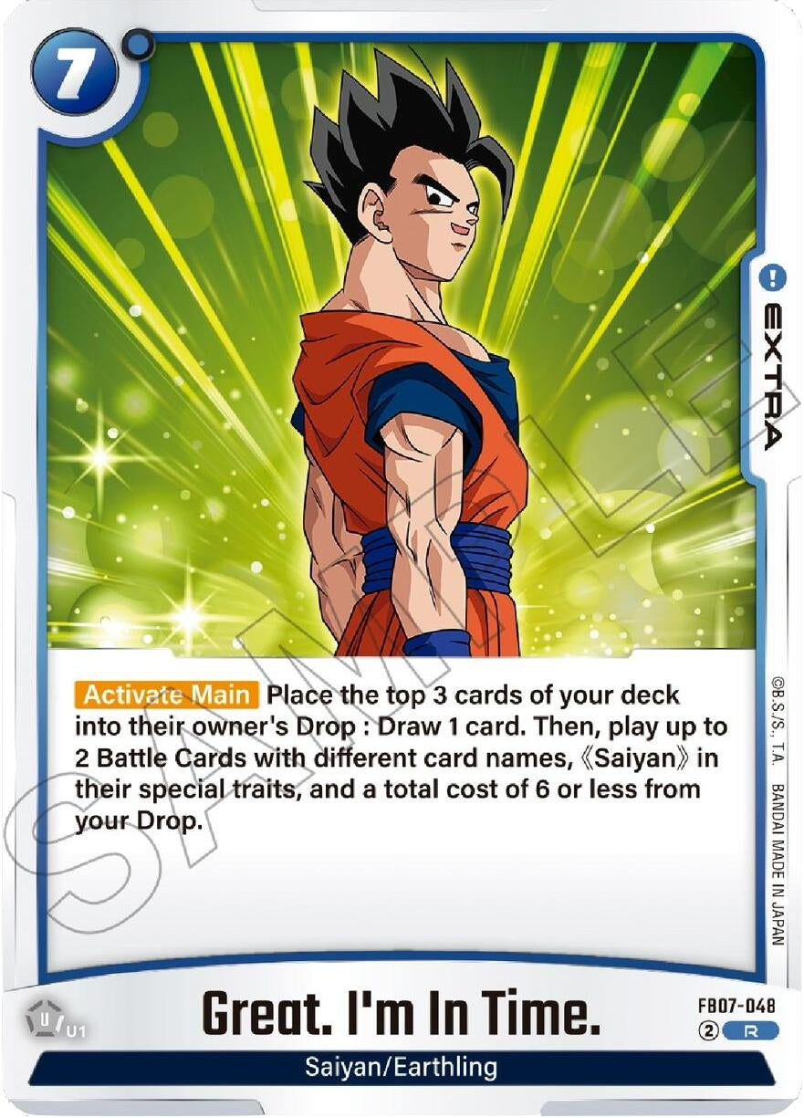 Great. I'm In Time. (FB07-048) (Wish For Shenron) (FB07) Card Dynasty Great. I'm In Time. (FB07-048) (Wish For Shenron) (FB07) Card Dynasty