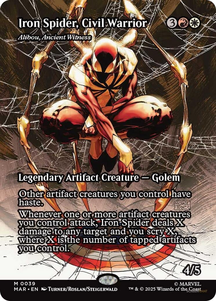 Iron Spider, Civil Warrior - Alibou, Ancient Witness (Borderless) (39) (Marvel Universe Eternal-Legal) (MAR)