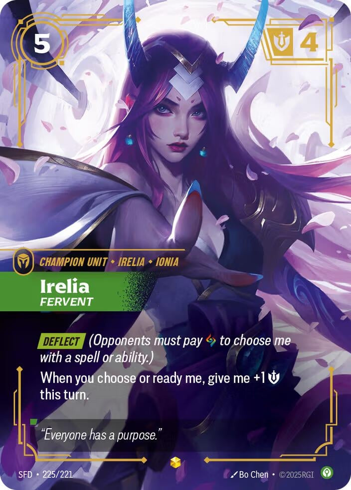 Irelia, Fervent (Overnumbered) (225/221) (SFD)