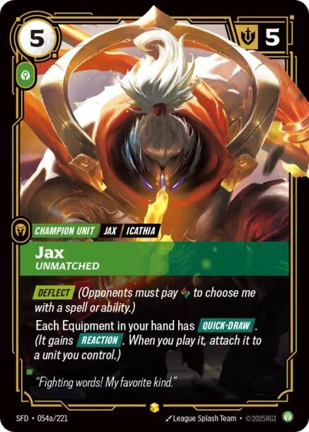 Jax, Unmatched (Alternate Art) (054a/221) (SFD)