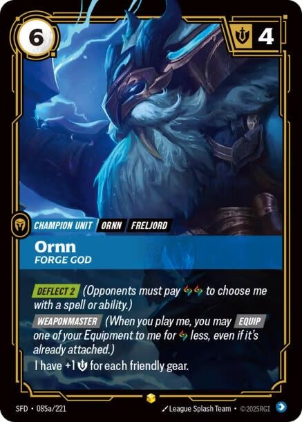 Ornn, Forge God (Alternate Art) (085a/221) (SFD)